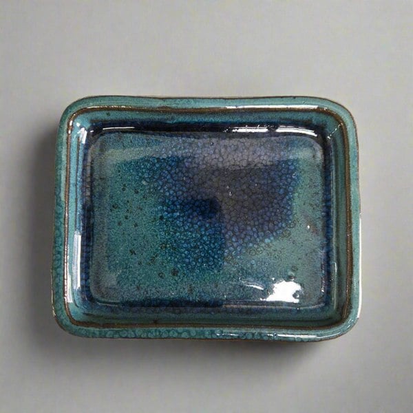 Yorkshire Bonsai 12cm Glazed Drip Tray | Rectangle | Light Blue