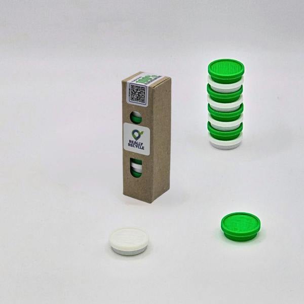 10 Small High Power Peppermint (Green And White) Fridge Magnets