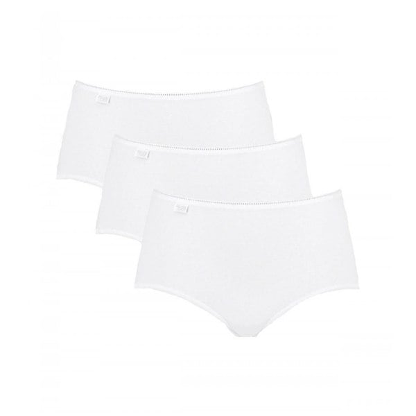 Sloggi 24/7 3-Pack Cotton Lace Midi Brief, White