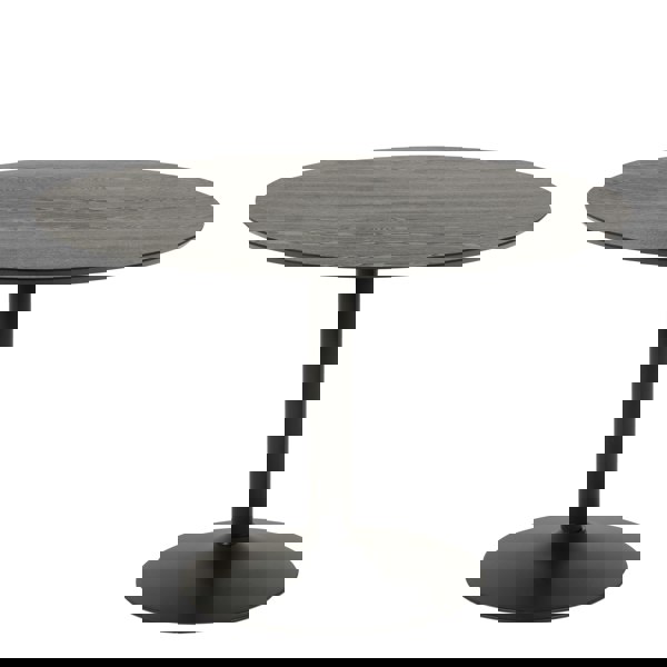 Furniture To Go Ibiza Round Dining Table with Black Ash Top and Matt Black Base