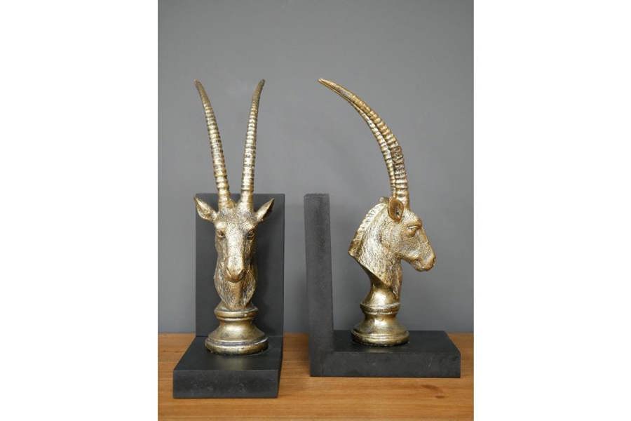 Antelope Bookends Shelf Tide statues
