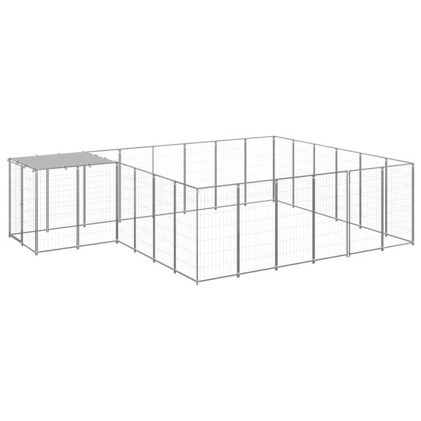 Berkfield Dog Kennel Silver 12.1 m�__ Steel