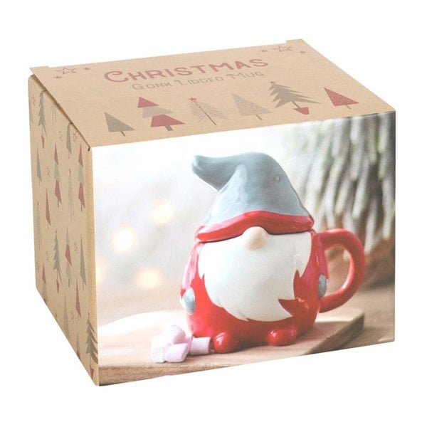 Serano Red and Grey Gonk Lidded Mug