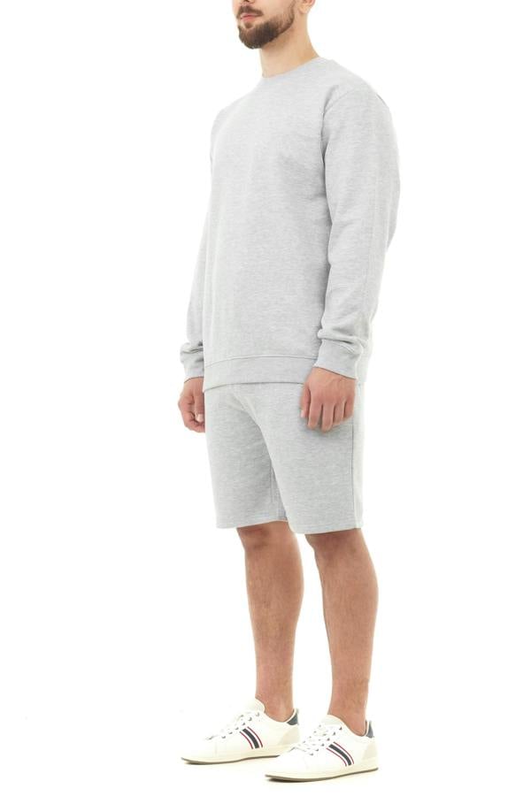 Smart Living Mens Polycotton Sweatshirt - Casual Long Sleeve Crewneck Pullover Jumper - Grey
