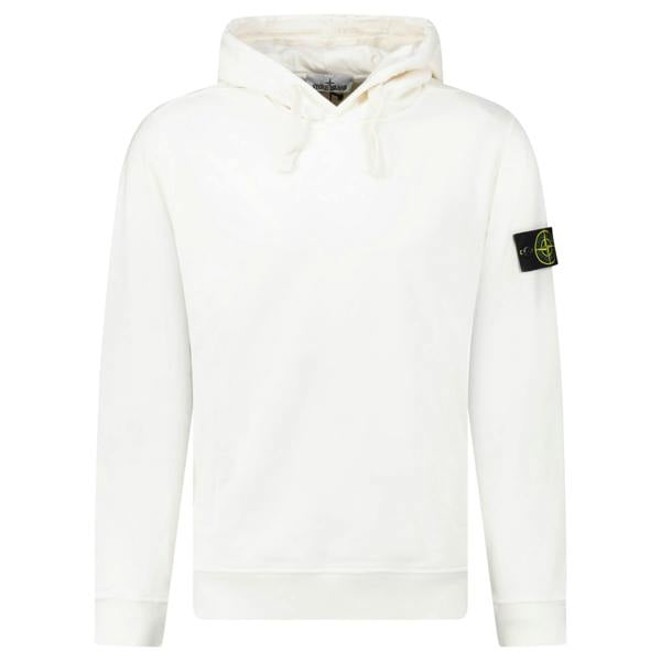 Stone Island Brushed Organic Cotton Hoodie Ivory - chancefashionco