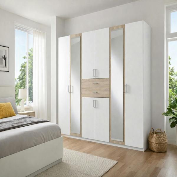 Diver  Oak 6 Door wardrobe