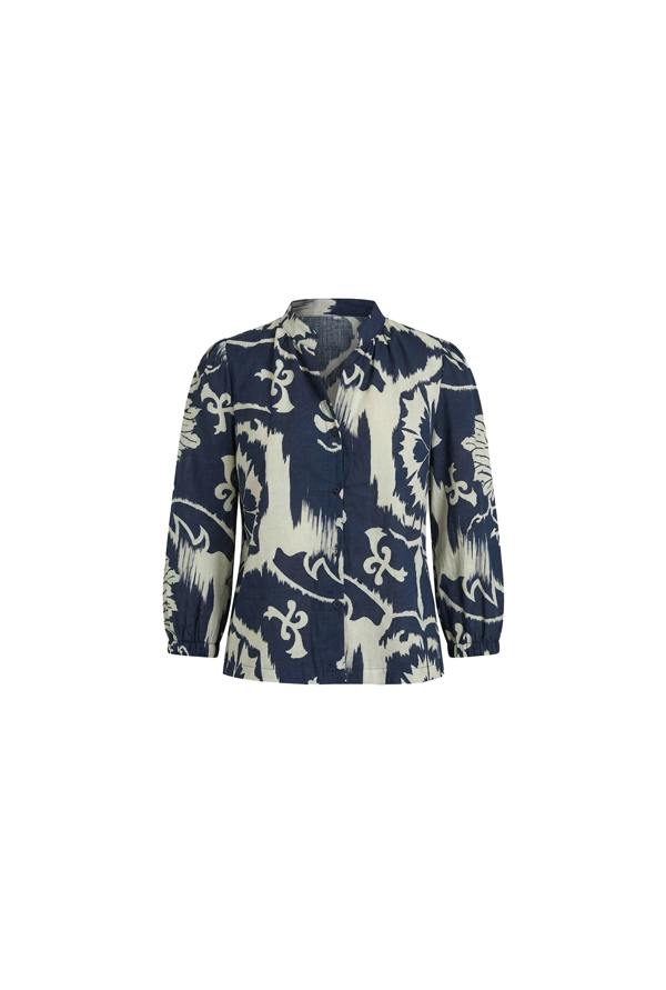 James Lakeland Navy Ornamental Print Shirt