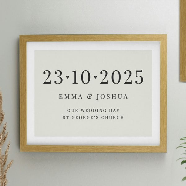 Personalised Memento Company Personalised Special Date Oak Poster Frame