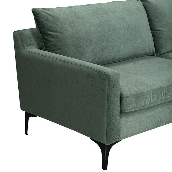 Wyld Haus Buenafuente Green Velvet Upholstered 3 Seater Sofa