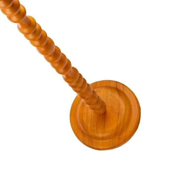 Oak Wooden Classic Standing Floor Lamp Base with Rippled Pole Design Image 4
