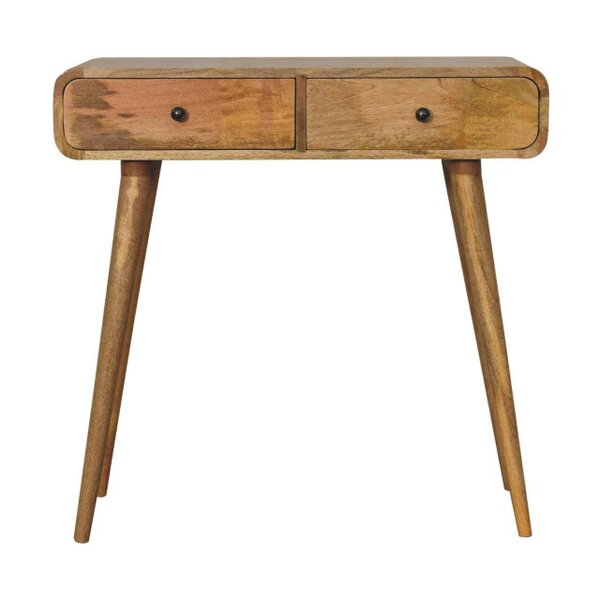 Wyld Haus Rimini Mango Wood Curved Hallway Console Table