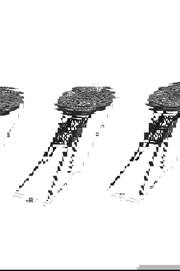 Living and Home 5 Pcs Classical Garden Bistro Set Cast Aluminum with Cushions