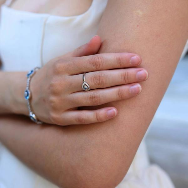Spero London Ancient Evil Eye Sterling Silver Ring