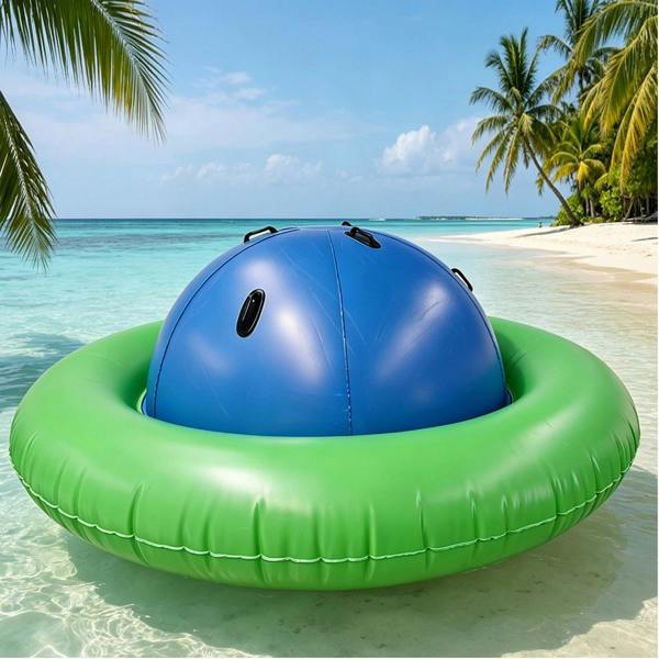 Gr8 Garden 88" Kids Inflatable Dome Rocker Bouncer Outdoor Garden Climbing & Seesaw Pool Play Toy