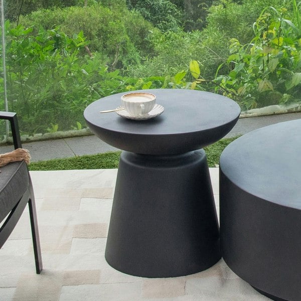 Elementi Kylix GRC Side Table in Slate Black