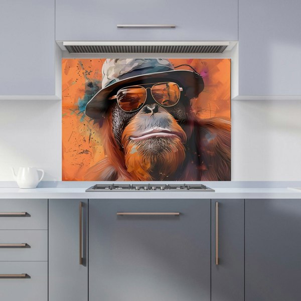 Warren Reed - Designer Orangutan In Glasses Kitchen Splashback