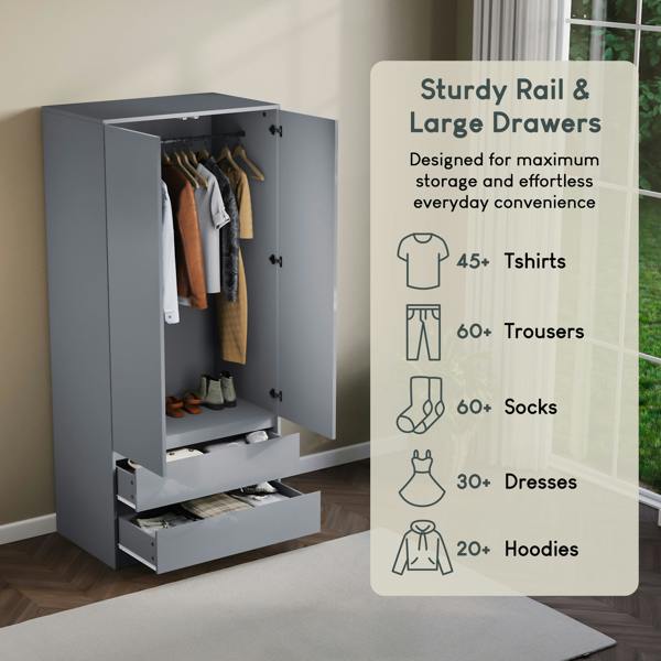 Vida Designs Glinton 2 Door 2 Drawer Wardrobe