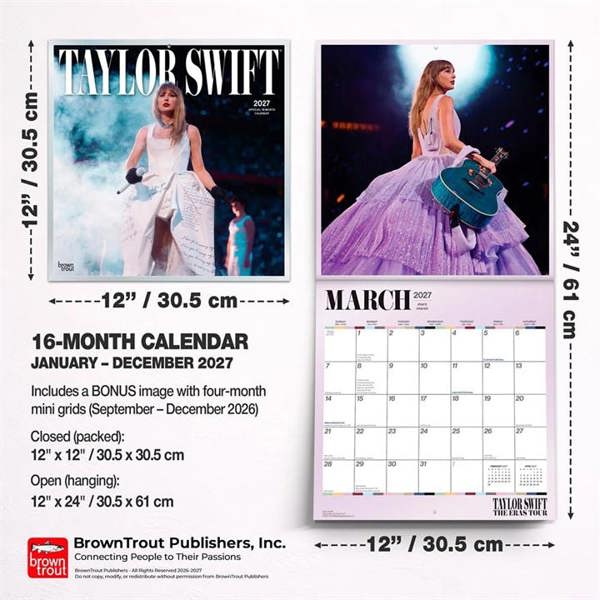 Taylor Swift Calendar 2027, Wall Calendars, Month To View, Entertainment, Gift