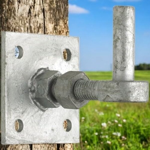 EDH Door Hardware Galvanised Adjustable Hook on Plate Gate Hinge Set – 100mm (4") Heavy Duty Pair