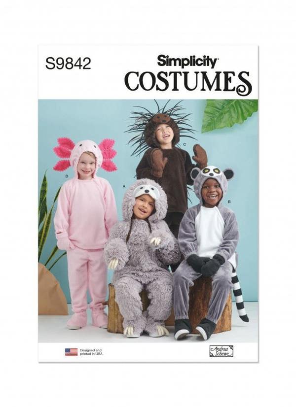 Simplicity Sewing Pattern 9842, Costumes, Onesies for Kids, A (3-4-5-6-7-8) - Intermediate