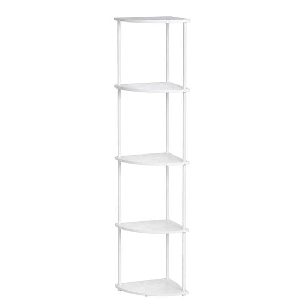 Levede Corner Bookcase Adjustable Corner Bookshelf Unit for Living Room White