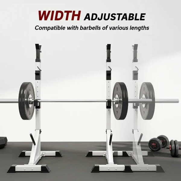 Weights Bar Barbell Rack Squat Stand Adjustable Portable Weight Lifting Max Load 200kg, Suitable For Home Gym Training Work Out