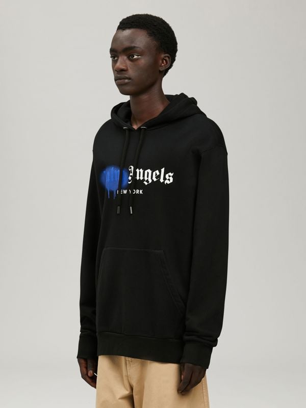 Palm Angels New York Spray Paint Logo Hoodie - Black