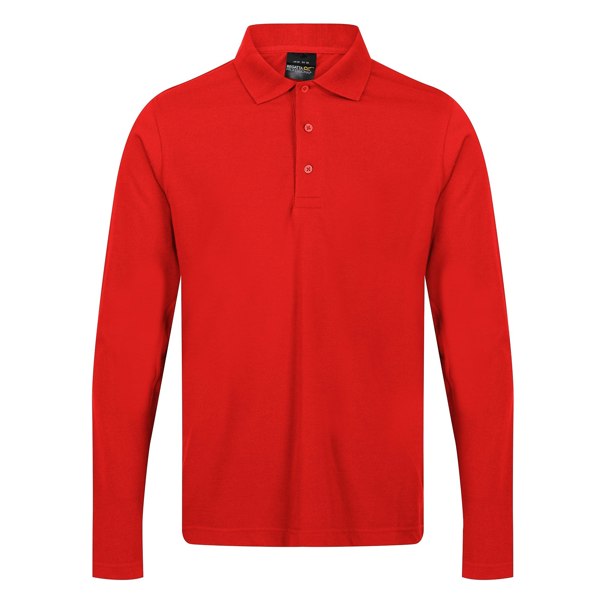 Regatta Mens Pro Long-Sleeved Polo Shirt - Classic Red