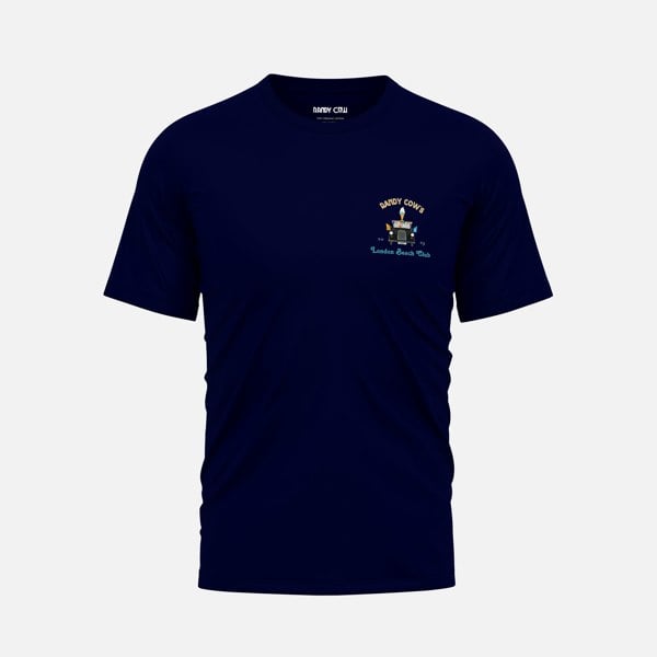 Randy Cow London Beach Club Black Taxi Club Logo - Navy Organic Cotton T-Shirt