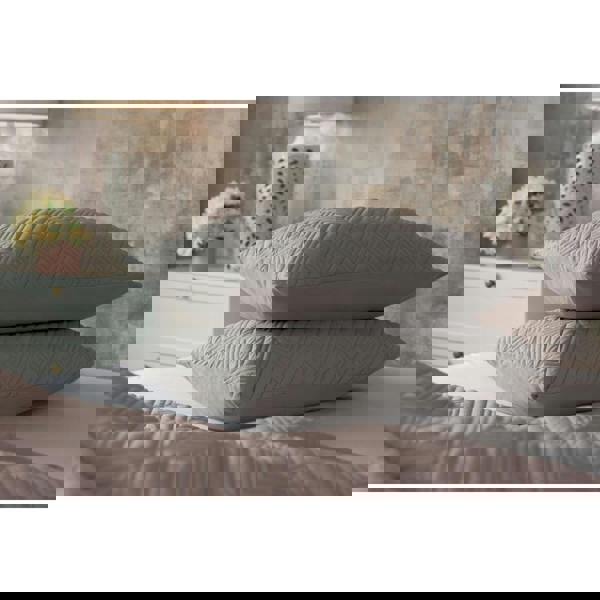 Belledorm Lisbon Chevron Continental Pillowcase - Soft Grey