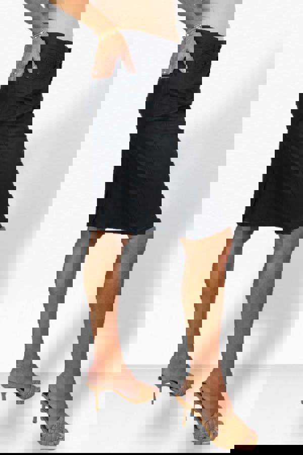 Paulo Due Women's Faux Leather Knee Length Skirt