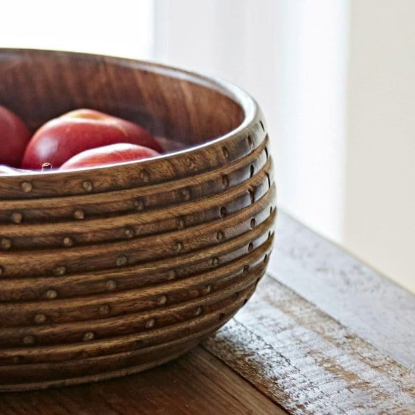 Paper High Natural Carved Mango Wood Bowl