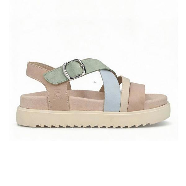 Rieker V5663 Ankle Strap Sandals in Light Brown