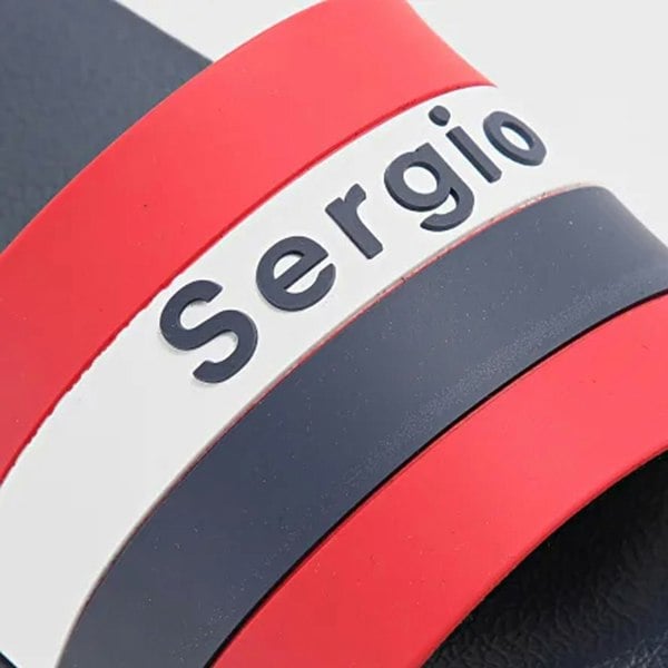 Sergio Tacchini San Remo Stripe Slides Navy/Red/White
