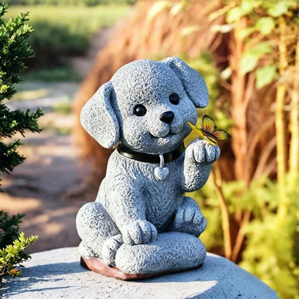 Leaper Solar Puppy Butterfly Yard Decor Light