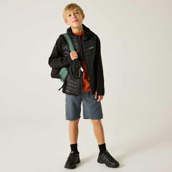 Regatta Kids Andreson Hybrid Padded Jacket - Black/Seal Grey