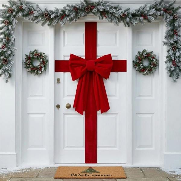 Garden Greatness Large Double Layer Christmas Door Bow