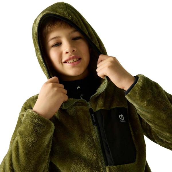 Dare 2B Childrens/Kids Powder Fleece Jacket - Martini Olive/Black - 