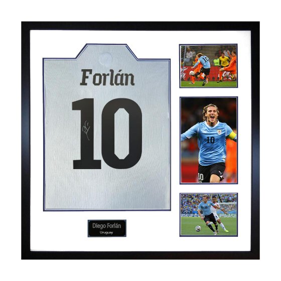 Diego Forlan Signed Uruguay Shirt Elite Frame