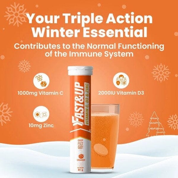 Vitamin C + D3 + Zinc Supplement - 3-in-1 Immune Support | Orange, Pack of 3