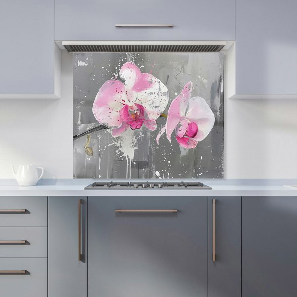 Warren Reed - Designer Pink Orchids Splashart Kitchen Splashback