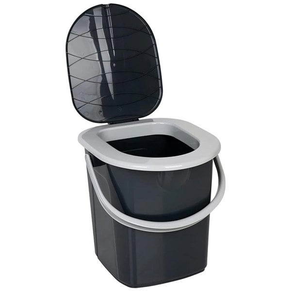 2 x Portable Lightweight 22 Litre Camping Toilet With Seat & Lid