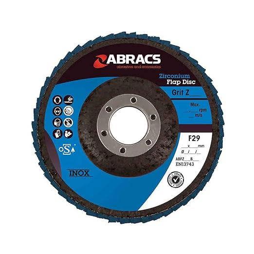 Abracs ABFZ125B120 Zirconium Flap Disc - 125mm x 22mm x 120g