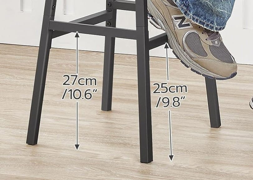 Modcraft Set of 2 Industrial PU Upholstered Bar Stools – Breakfast Bar Chairs with Backrest
