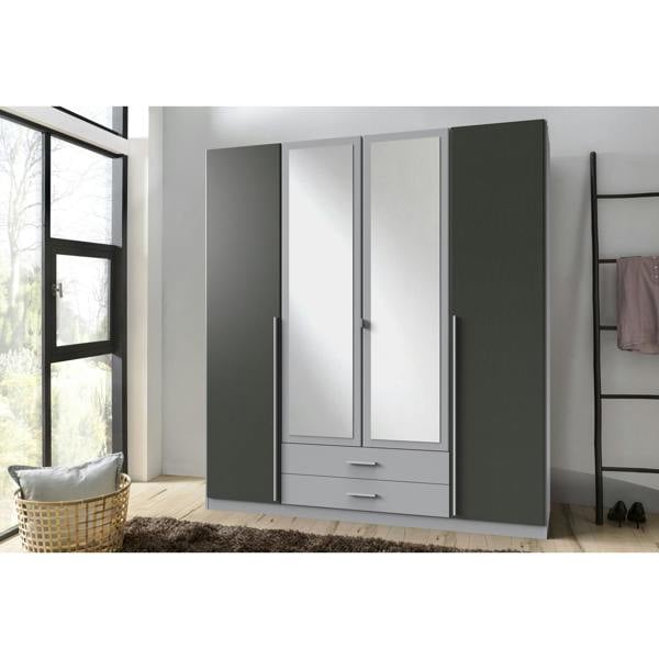 Husem Grey 4 Door Wardrobre