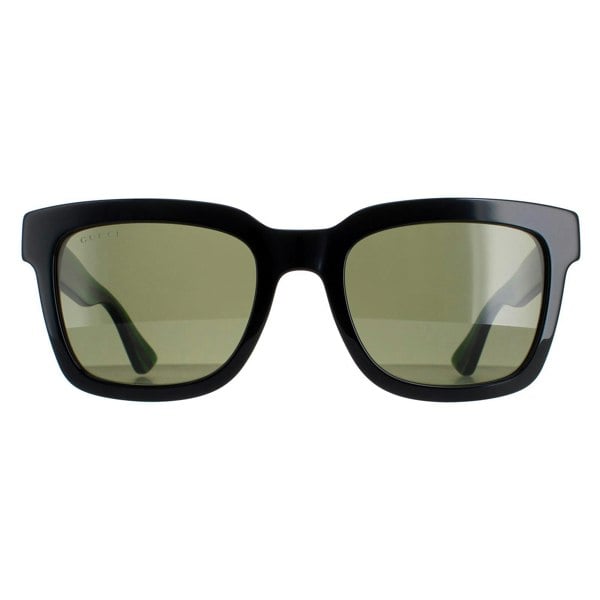 Gucci Sunglasses GG0001SN 002 Black and Green With Red Stripe Green