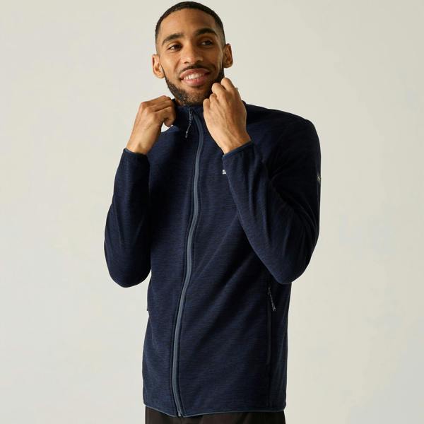 Regatta Mens Harrow Full Zip Fleece Jacket - Navy Marl - 