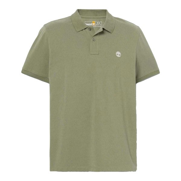 Timberland Mens Oyster River Logo Short-Sleeved Polo Shirt - Green