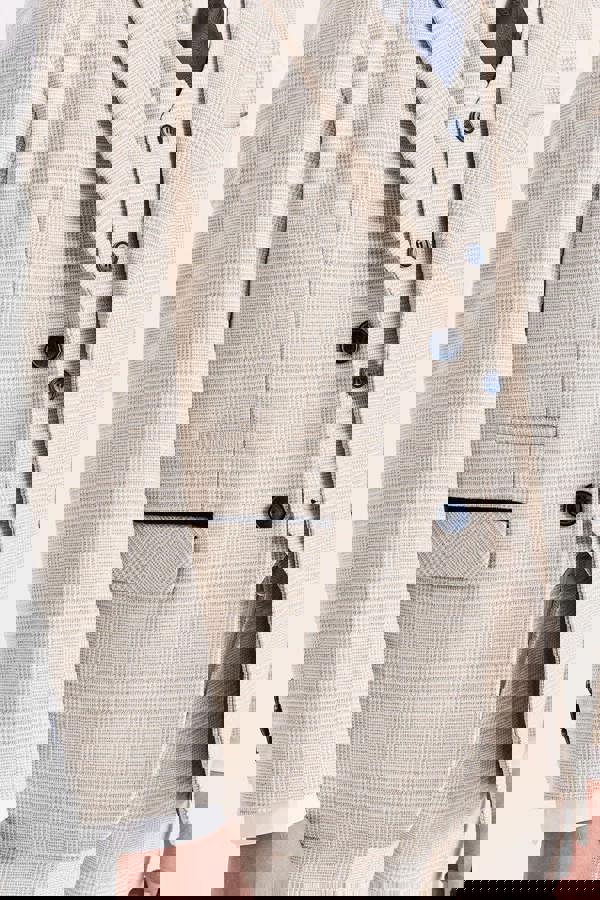 Paul Andrew Regent - Boys Cream 3 Piece Prince Of Wales Checked Suit