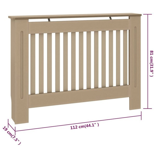 Berkfield Radiator Cover 112x19x81 cm MDF